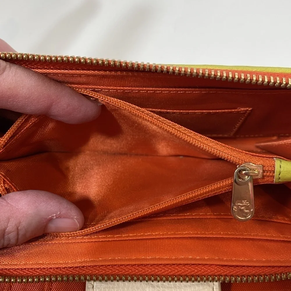 Spartina‎ 449 Haig Point Yacht Club Linen Wristlet Navy Cream, Orange, and Green